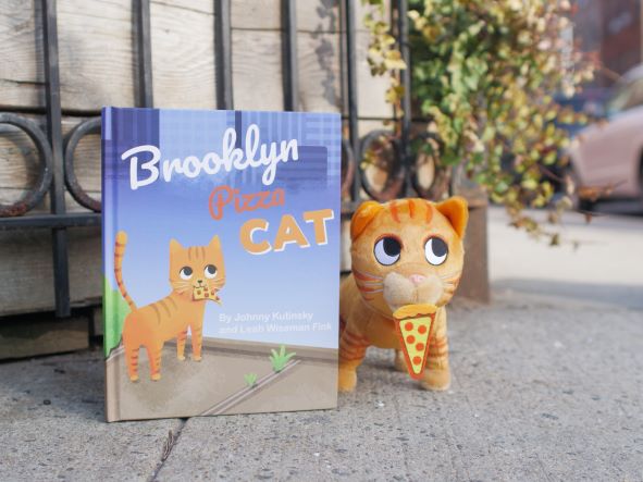 Brooklyn Pizza Cat Book + Plush Toy Bundle